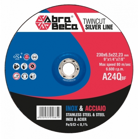 Discos de desbaste Abra Beta INOX/Acero A24Q Silver Discos de desbaste Abra Beta INOX/Acero A24Q Silver