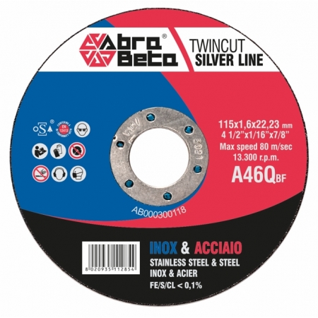 Discos de corte Abra Beta Inox/Acero A46Q 125mm Silver Discos de corte Abra Beta Inox/Acero A46Q 125mm Silver