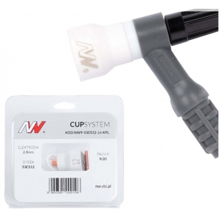 CUP 12 kit Gas Saver para antorcha tig 9-20, para tungsteno 2.4mm