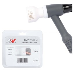 Kit Gas Saver CUP 12 per torcia tig 9-20, per tungsteno 2.4mm