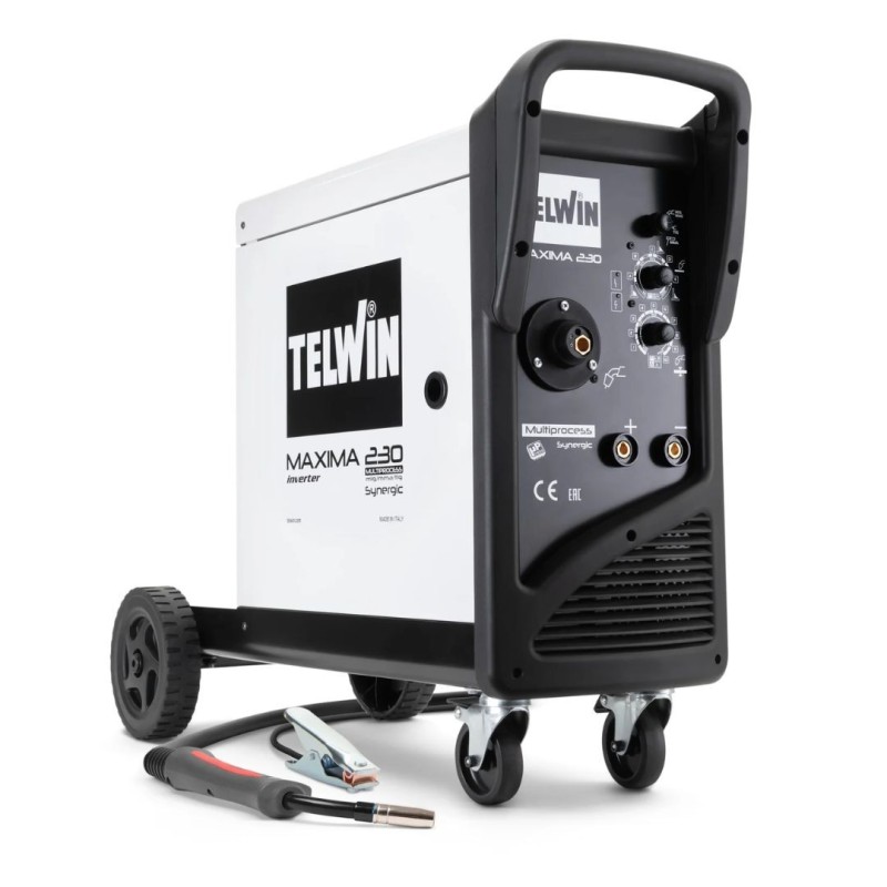 TELWIN Maxima 230 Synergic | Saldatrice Multiprocesso (MMA, MIG MAG, TIG) -  628,00 €