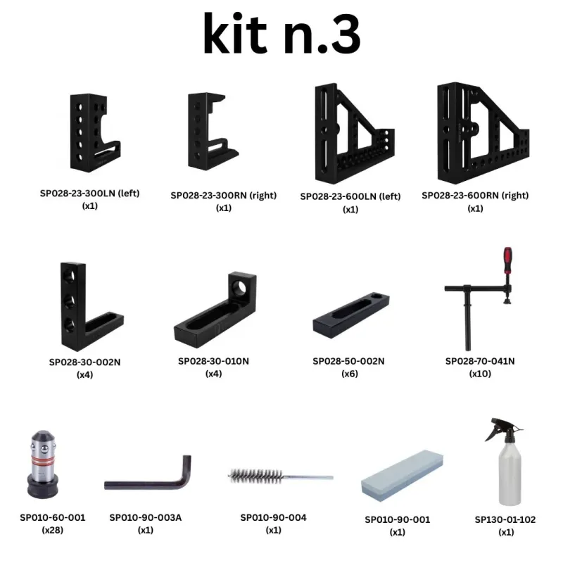 Kit n.º 3 para banco de soldadura con orificios de 28 mm
